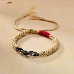 Handmade Simple Tibetan Bracelet Good Lucky Charm Rope Bracelet & Bangles Knots Red Thread Bracelets