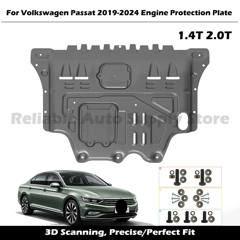 

Underbody Engine Protection Splash Shield Heavy-duty Skid Plate Durable Car Bottom Shield For Volkswagen Passat 19-24 1.4T 2.0T
