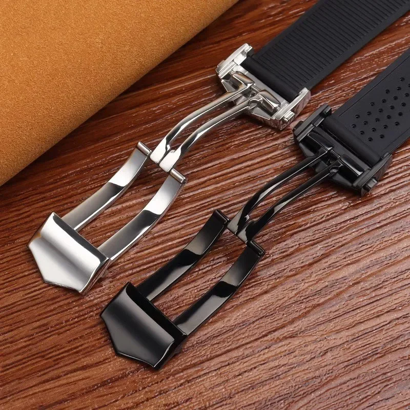 Pulseira de borracha natural para tag heuer grand carrera pulseira esportiva à prova dwaterproof água pulseira de relógio de silicone macio 22mm 24mm