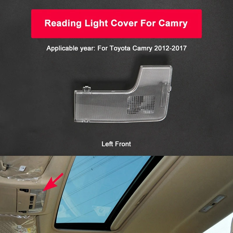 Front Left+Right Rear Roof Reading Light Cover Dome Map Lamp Lens Top Light Cover 81392-06040 For Toyota Camry 2012-2017