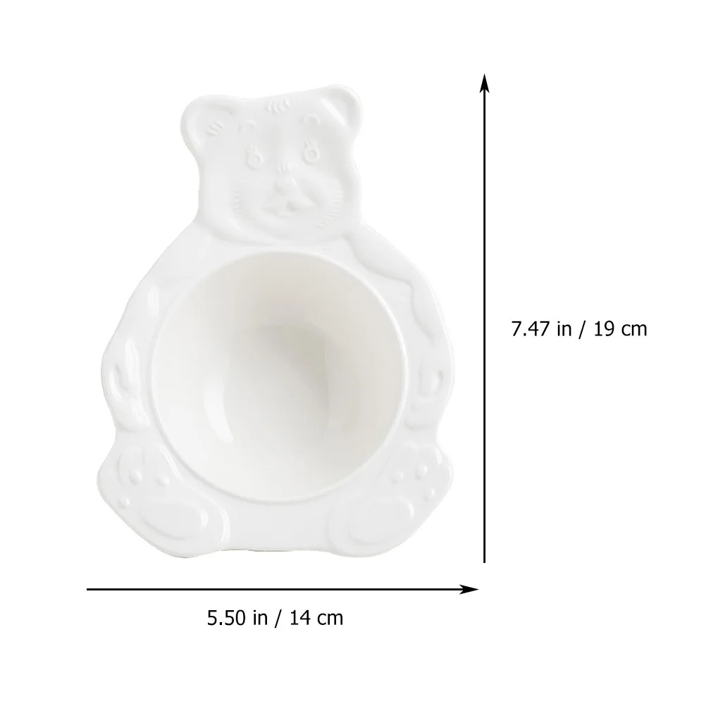 

1Pcs Bear-Shaped Steamed Egg Bowl Cartoon Pattern Ceramic Baking Tool for Home Heat Resistant to 150C Multi-Functional Use Salad