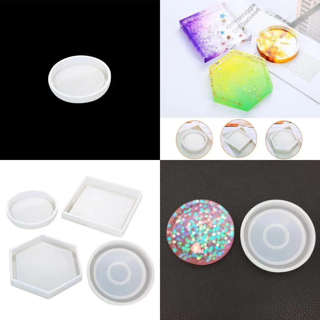 

A52E DIY Epoxy Resin Bracket Holder Silicone Geometric Mold Handmade Gadgets Fondant Mould for Kids Adults