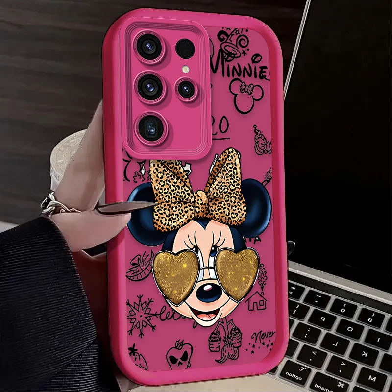 Cartoon Disney Minnie Handyhülle für Samsung Galaxy S24 S25 S23 Ultra S22 S21 Plus FE A36 A56 A26 A16 A06 A15 A25 A35 A55 5G