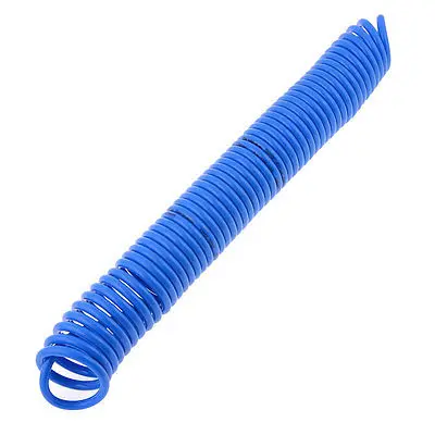 Blue PU Compressor Quick Connector 8mm x 5mm 9M Air Recoil Hose