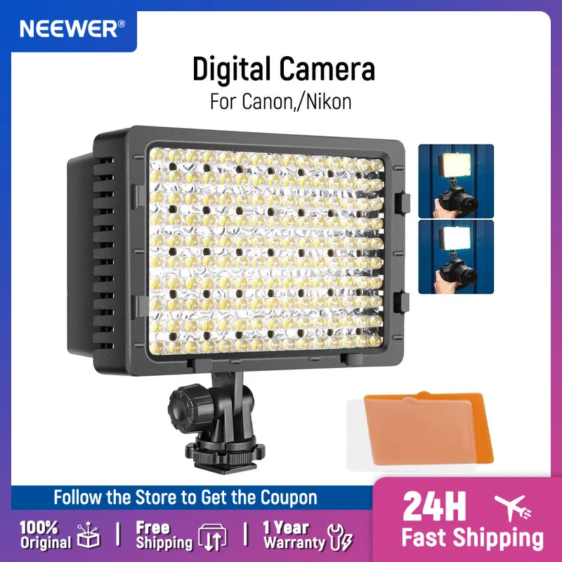 

NEEWER 160 LED CN-160 Dimmable Ultra High Power Panel Digital Camera for Canon, Nikon, Pentax, Panasonic,SONY, Samsung Olympus