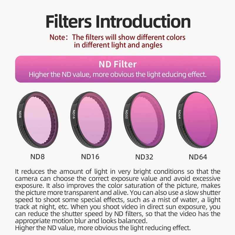 Lens Filter Set For DJI OSMO Action 5 Pro/4/3 MCUV CPL ND8 Adjustable Filters Action Camera Accessories