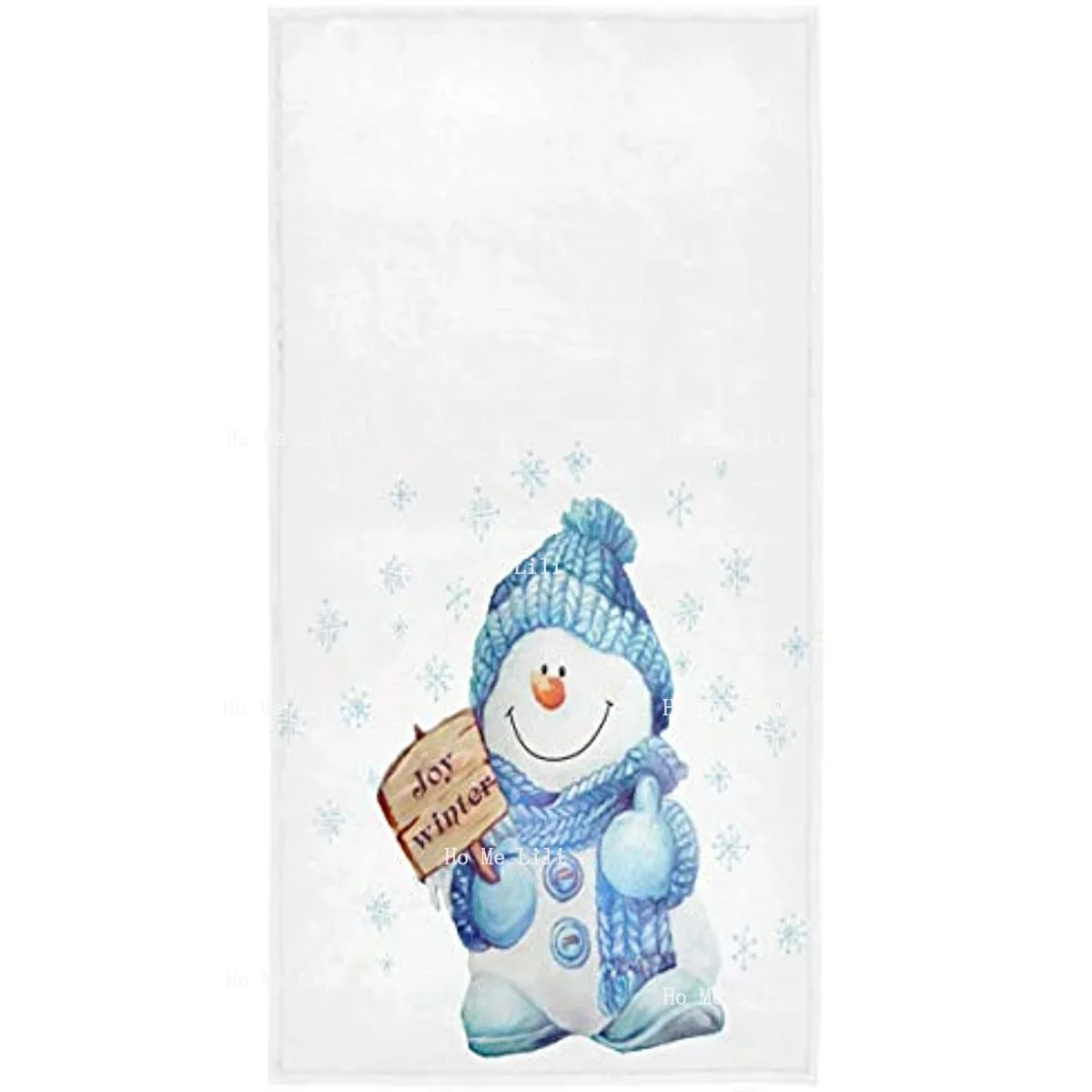 Merry Snowman Hand Snow Christmas Face Kitchen Tea Dish Soft And Thin Guest Bath Towel Decoration