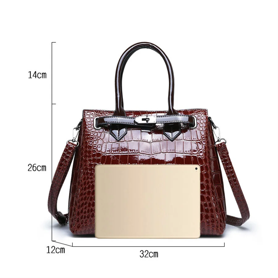 Hot 2023 Women's Shoulder Bag Luxury High Quality Classic Crocodile Pattern Handbag Brand Designer Large Capacity Messenger Bag