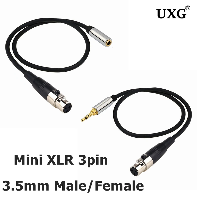 Mini XLR 3Pin 3.5mm Jack To Mini XLR 3.5 Mm Female For BM800 PC Headphone Mixer Microphone Stereo Camera Amplifier 0.5m 50cm