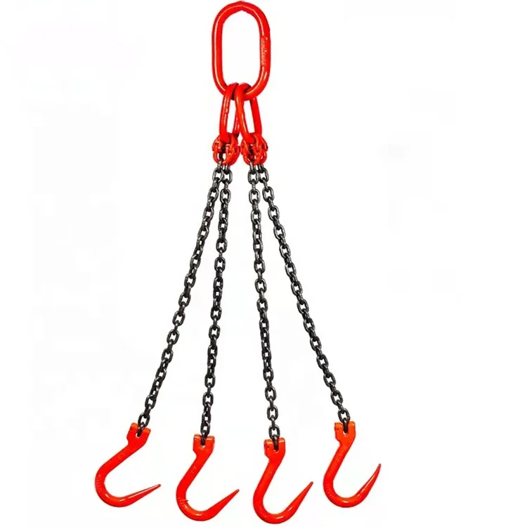 Customizable Size Four-Leg Alloy Steel Chain Sling Lifting G80 with Zinc Finish Welded Structure