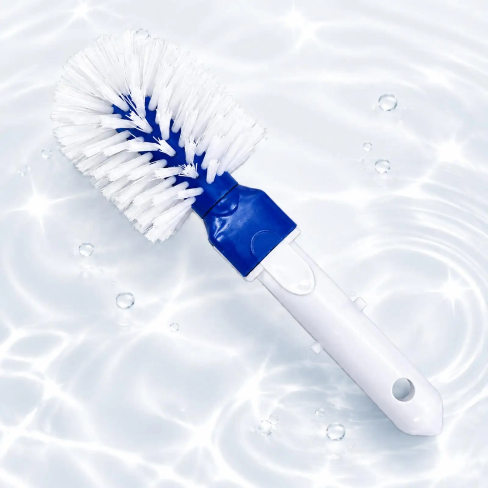 Versatile Pool Scrubber Brush for Bathtub Drains Corners and Tile Grout with Hanging Hole and Rod Connector
