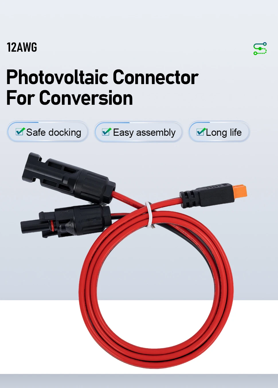 10AWG 12AWG XT60 Anti-Spark Solarkabel PV-Verbindungskabel für LiPo-Akku Solarstromsystem - Langlebiger PV-Steckverbinder – Detail 1