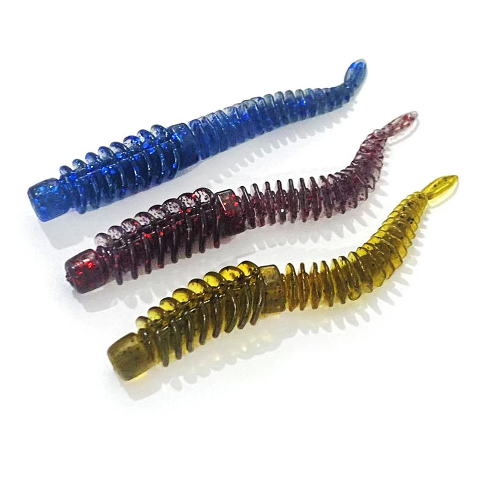 8 pz/lotto 8cm 2g floating needtail soft worm reverse thread light dancing insect plus fishy bionic TPE material lure fake bait