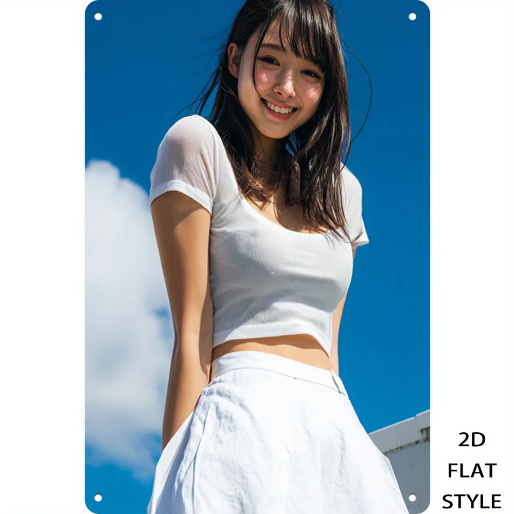 Japanese Girl Bed Sheet Pattern Wall Art 2D Print for Living Room
