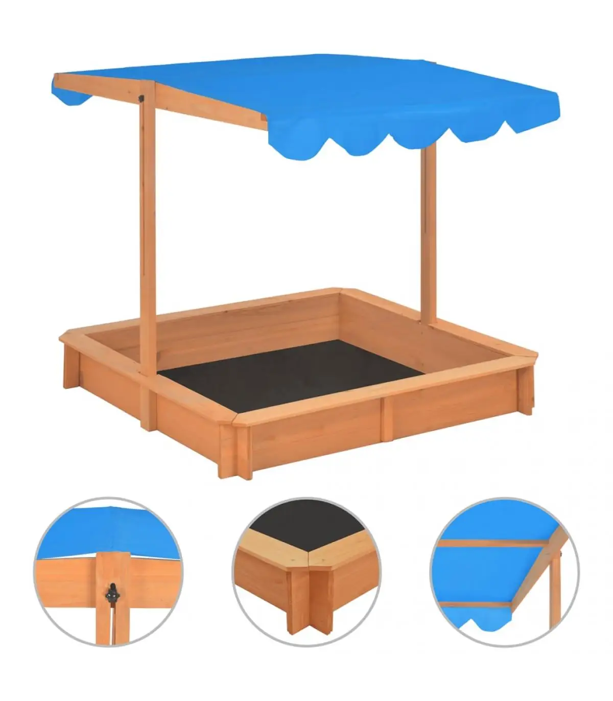 115x115x115 cm adjustable fir roof sandbox sand drawers