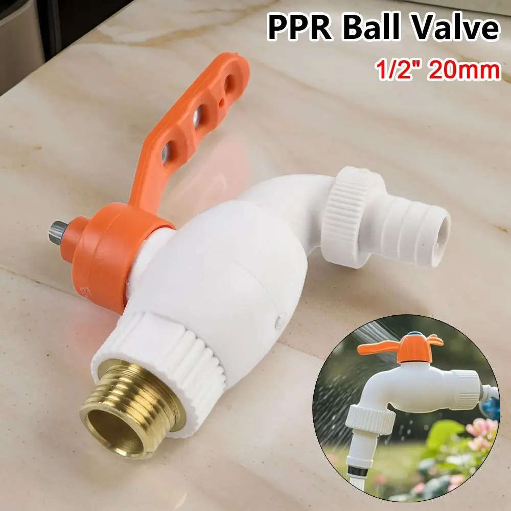 

1 шт. шаровой кран PPR 1/2 дюйма (20 мм) с прямым подключением, стальной сердцевиной, быстроразъемным соединением, пластиковый, для кухонного смесителя