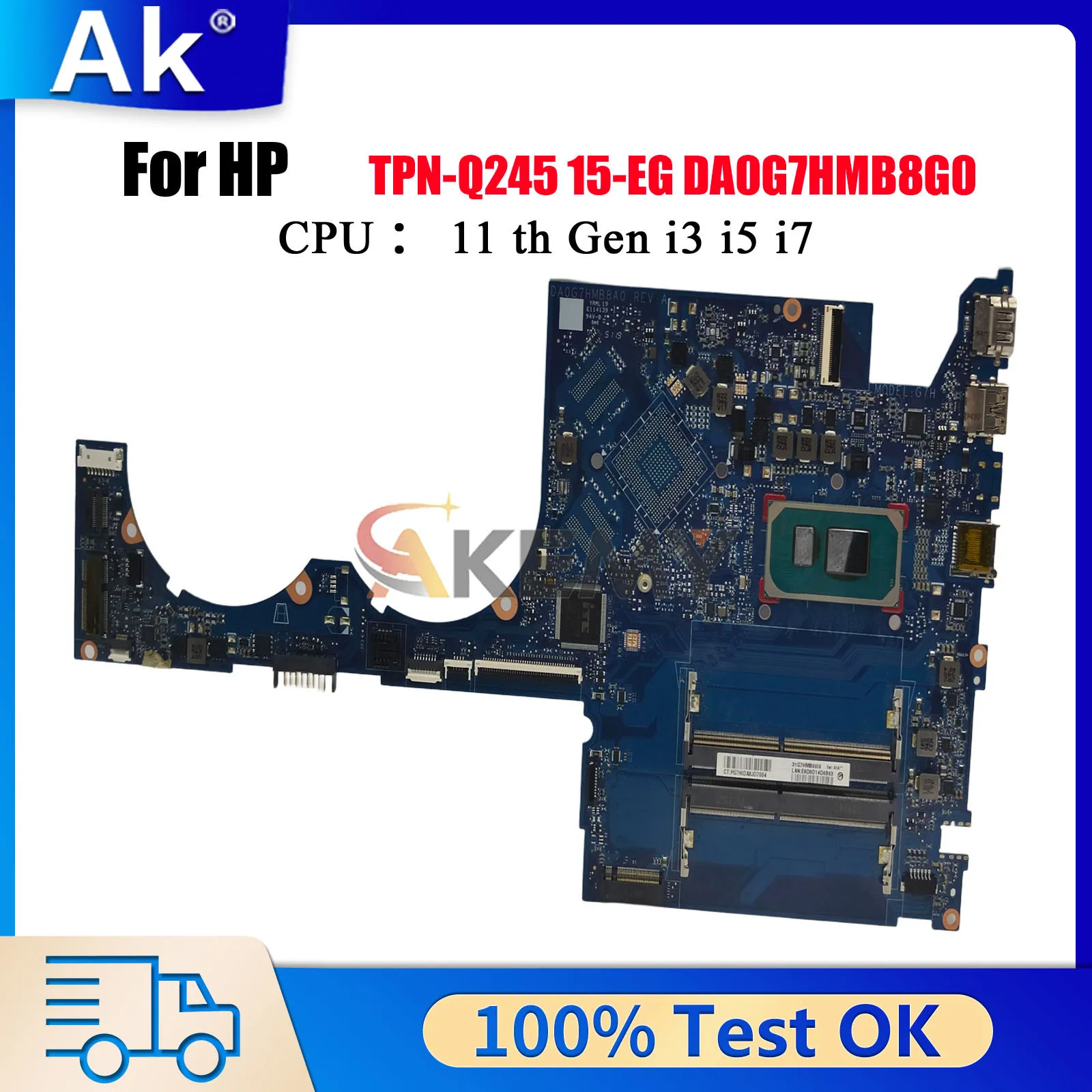 

DA0G7HMB8G0 Laptop Motherboard For HP Pavilion 15-EG 15T-EG With i5 i7 11th Gen CPU M16350-601 M74948-601 100% Fully Tested