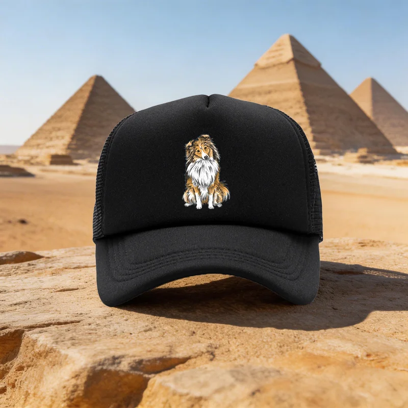2026 All-Season Unisex Lightweight Mesh Baseball Cap with Shirley Dog Cute Pet Pattern, Outdoor Individual Duckbill Hat for Fami