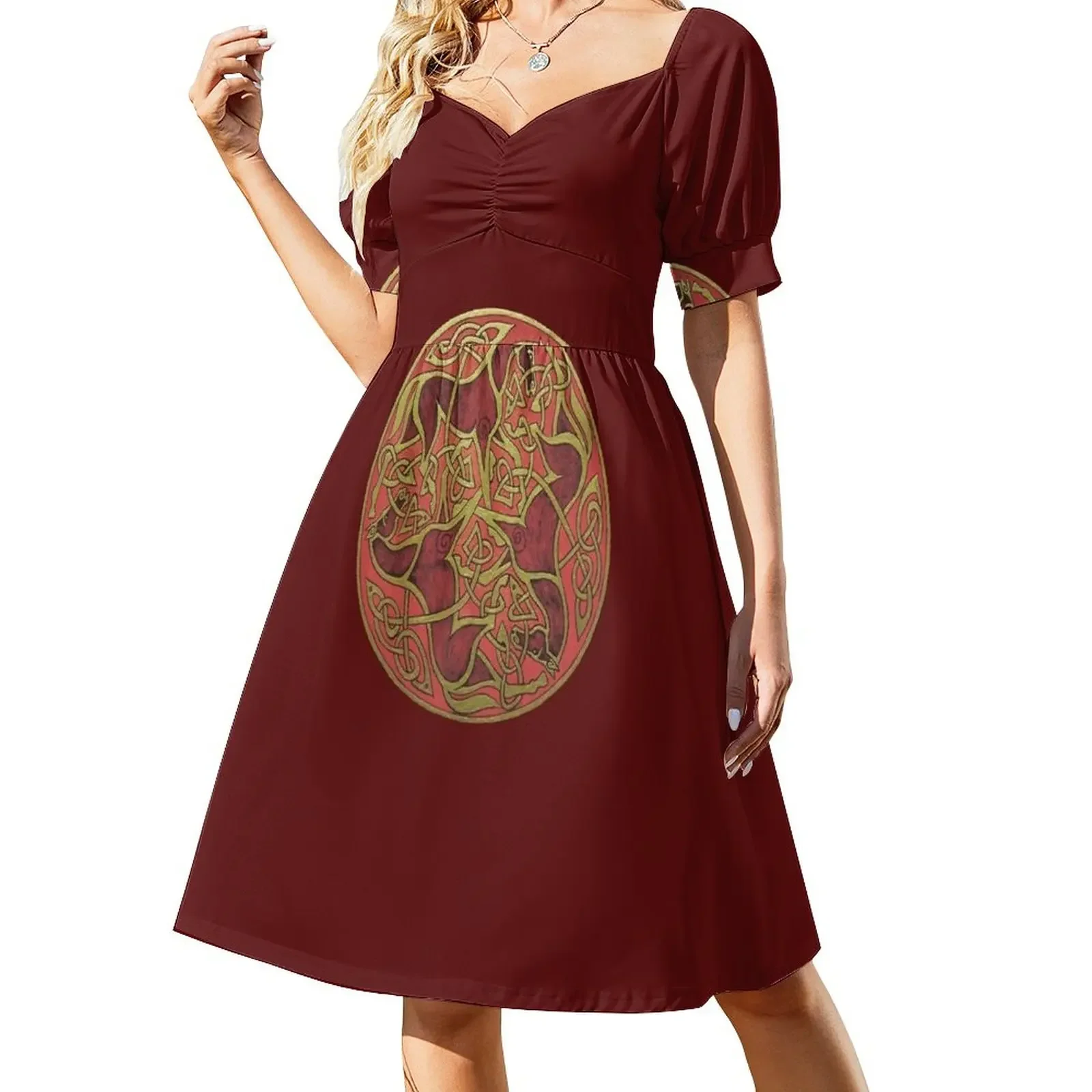 

Celtic Horses roundel Short-Sleeved Dress dresses for womens women dresses dresses for prom