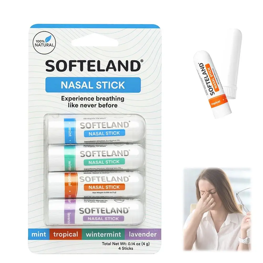 4 แพ็ค/ชุด Nasal Stick Boosts Focus ช่วยเพิ่มการหายใจให้ความรู้สึกสดชื่น Aromatherapy Inhaler ป้องกัน Drowsy ขับรถ