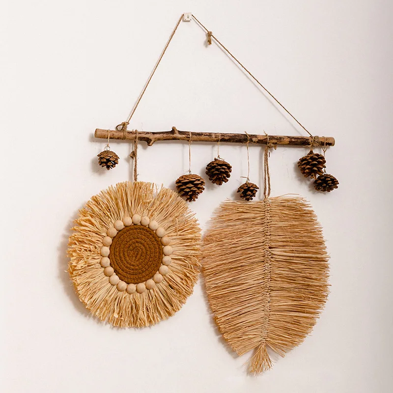 Rustic Style Handmade Straw Wall Decorations Home Decoration Room Living Room Sofa Entryway Background Wall Wall Hanging