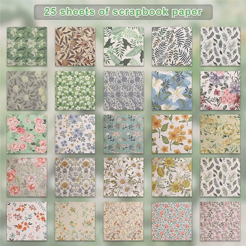Flower Sticker, Scrapbooking Supplies For Adult Junk Journal 50 Sheets, Transparent Stickers And Material Paper