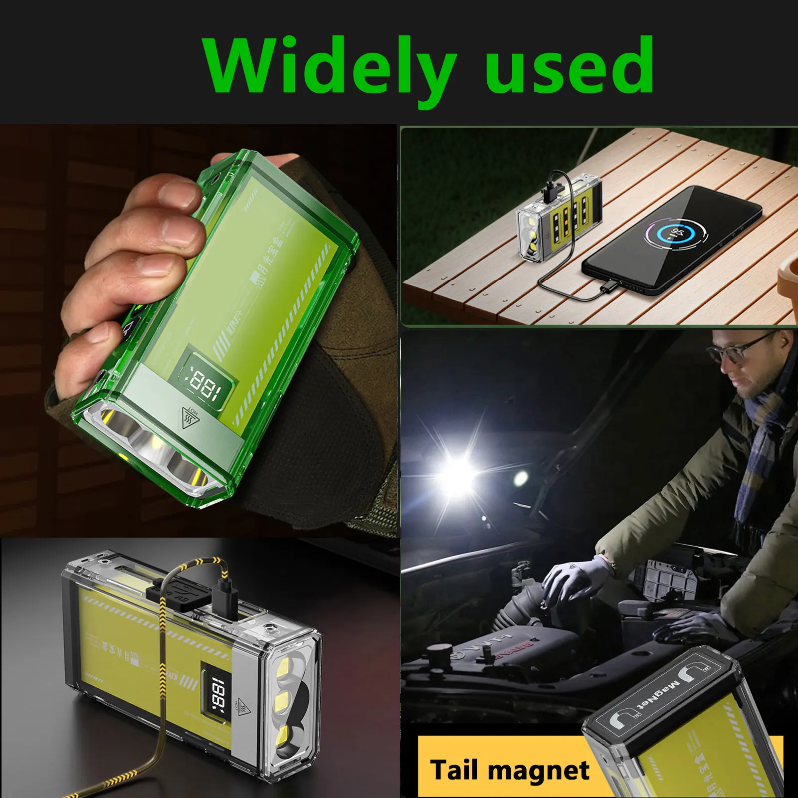 مصباح يدوي فائق سايبر برايت P50LED 4 في 1 مصباح عمل مع بنك طاقة مغناطيسي SOS ضوء طوارئ مقاوم للماء للسلامة الخارجية #6