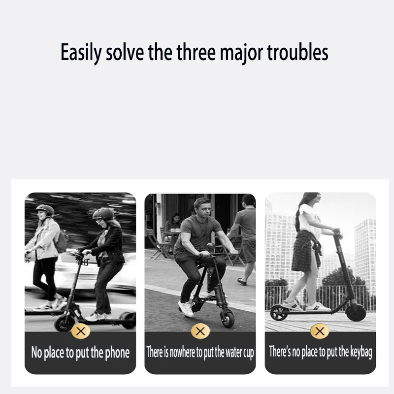 Wielofunkcyjny przedni schowek na pojazd elektryczny Uchwyt na kubek na telefon komórkowy Pedał Motocykl Deskorolka Rower Wiszący kosz