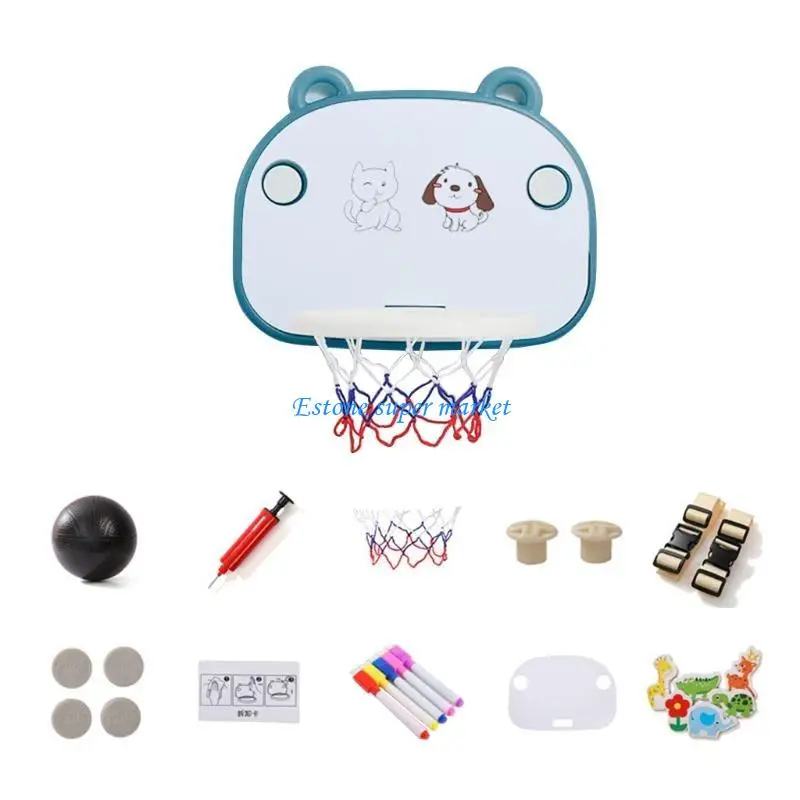 090B 1Set Kids & Toddlers Drawing Board Family Game Mini Basketball Hoop Toy