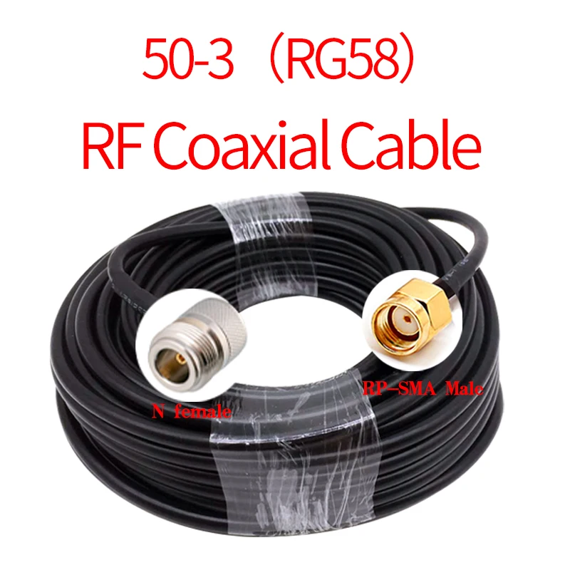 RG58 Cable BNC to SMA to TNC to N to M Plug RG-58 50 Ohm RF Extension Cable Connector Adapter RF Jumper Pigtail 1M 5M 10M 15M