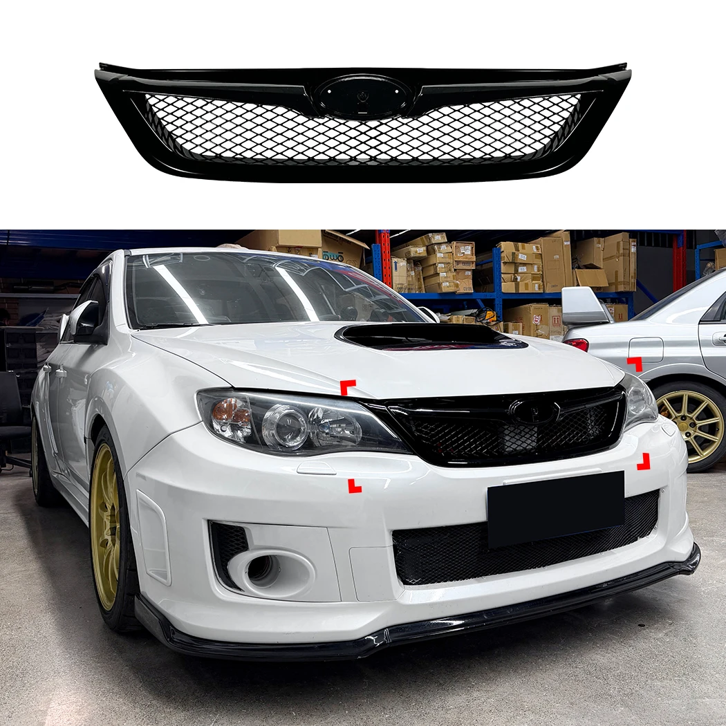

Front Bumper Grille Grill For Subaru Impreza WRX STI 2011 2012 2013 2014 ABS Tuning Accessories Grills ABS Glossy Black