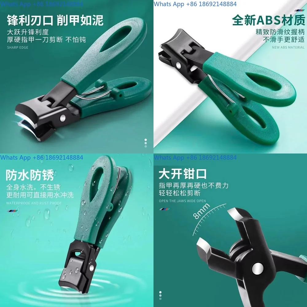 Premium German Style Heavy Duty Toenail Clipper Set with Wide Opening and Splash Guard