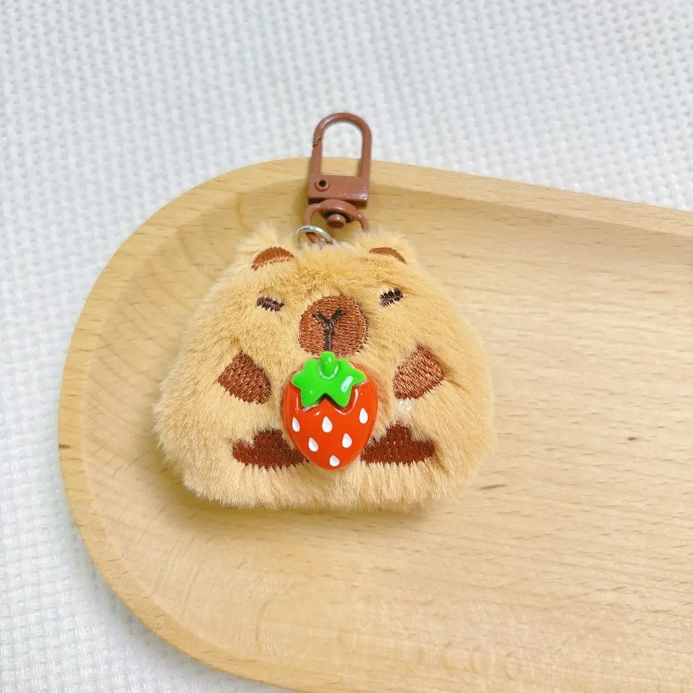 Kawaii Cartoon Capybara Doll Pendant Gifts Stuffed Toys Capybara Plush Keychain Schoolbag Accessories Car Key Ring