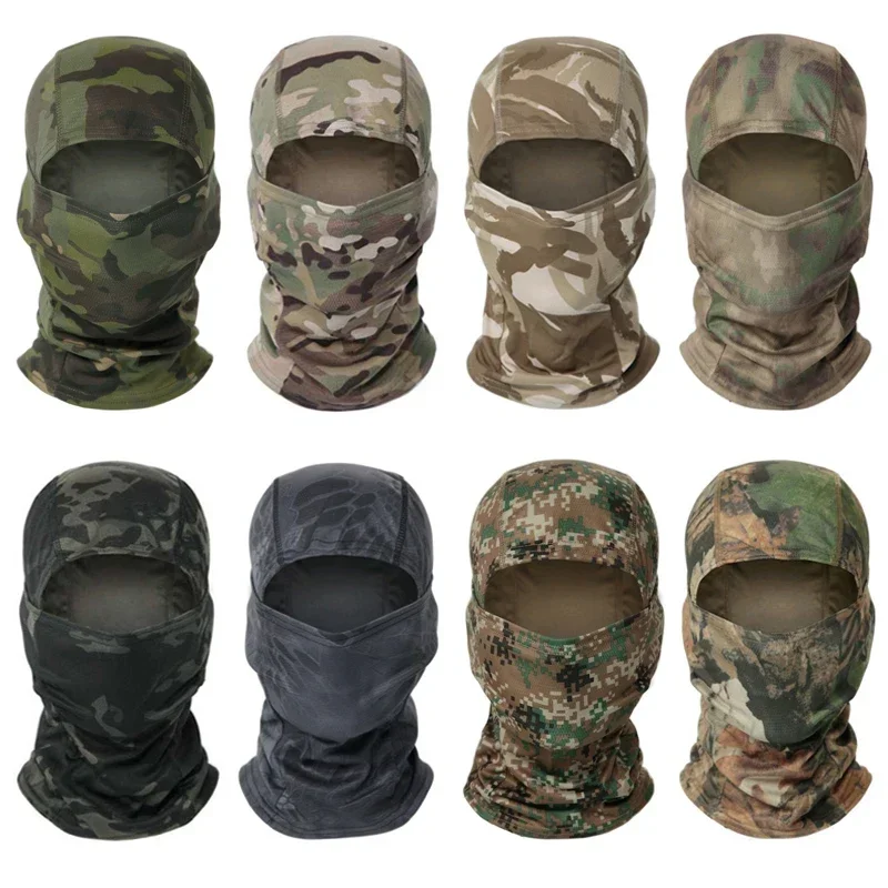 Camouflage Full Face Mask Sun-Resistant Breathable Army Multicam Bandana Neck Gaiter for Wargame Hunting Bicycle Cycling