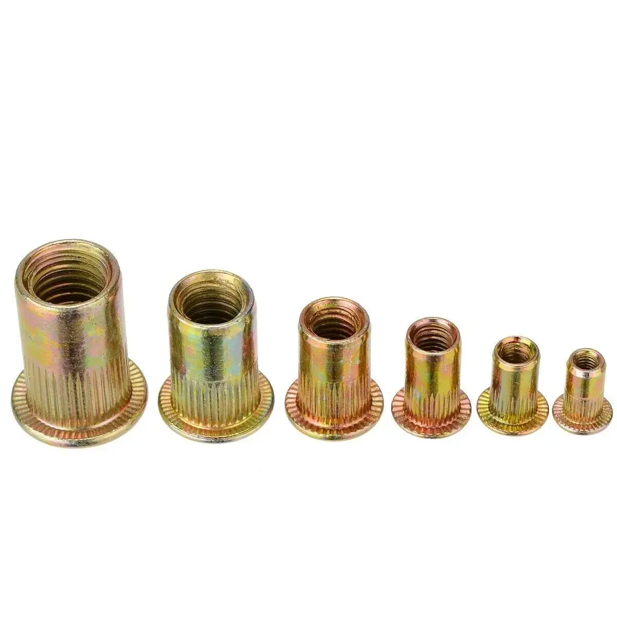170 pz Rivetto Combinazione Kit Rivetto Dado Kit di Attrezzi In Acciaio Giallo Galvanizzato Filettatura Rivetto Dado Kit di Inserto M3 M4 M5 M6 M8 M10