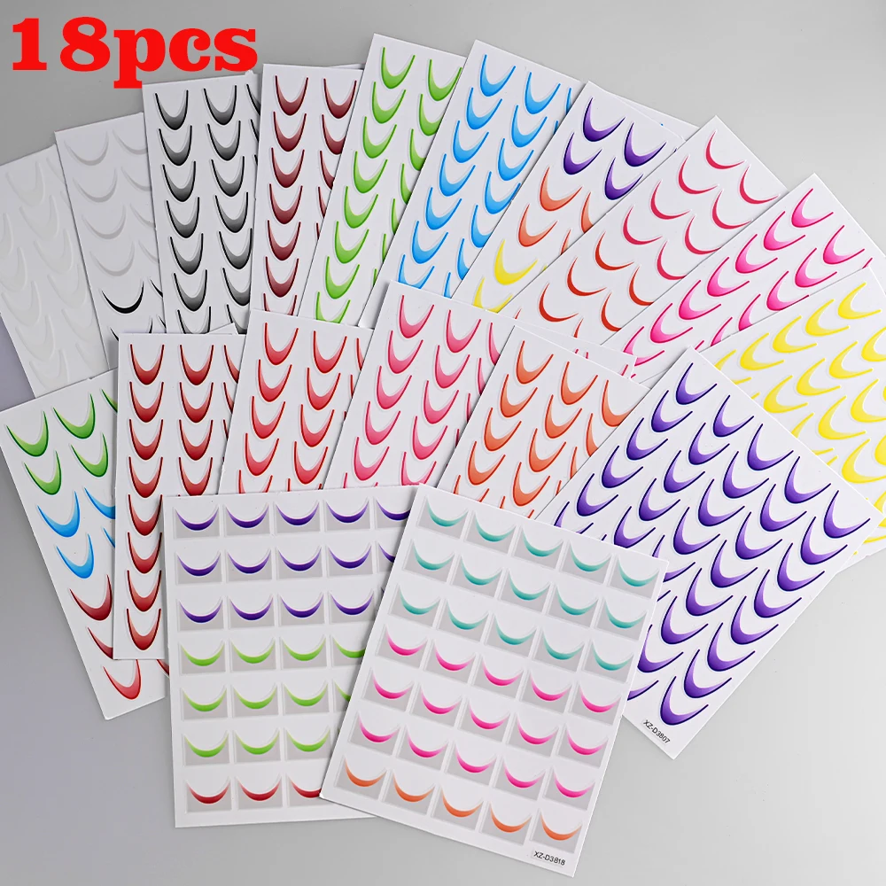 18 個グラデーションフレンチネイルアートステッカーインクブルーミングウェーブライン自己粘着スライダー DIY オンブルデカールマニキュア装飾