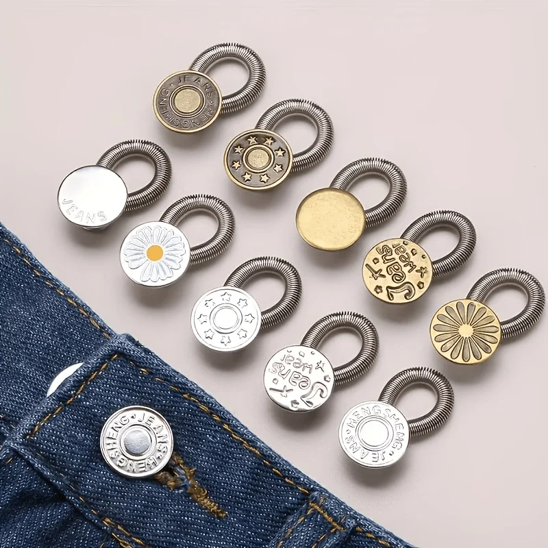 10pcs of Denim Waist Extenders, Random Button Extenders, Adjustable And Stretchable Waist Extenders That Can Be Sewn Freely