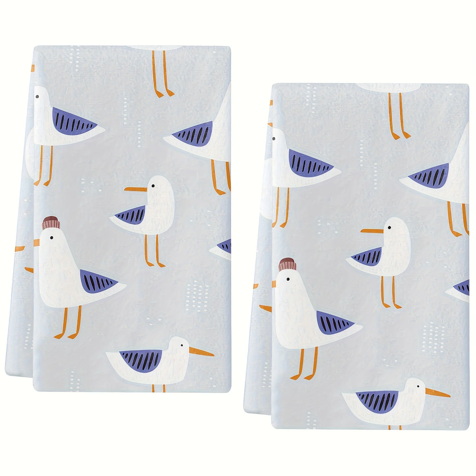 2, seagull pattern kitchen towels
