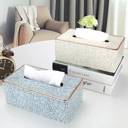 Rectangular PU Leather Tissue Box Cover Holder, Modern Facial Tissue Holder Case Dispenser for Home Car Decoration 25x13.5x9.5cm