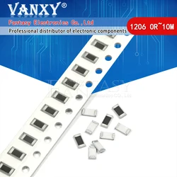 Resistor smd 100 1206 peças, resistor 0r ~ 10m 1/2w 0 1 10 100 150 220 ohm 1k 330 k 10k 2.2k 0r 1r 10r 100r 150r 220r 330r