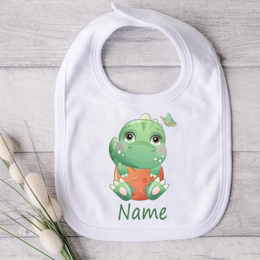 Personalized Baby Bibs Custom Name Toddler Bib Cute Animal Print Infant Bibs Newbron Shower Gift Boys Girls Bib Baby Burp Cloths