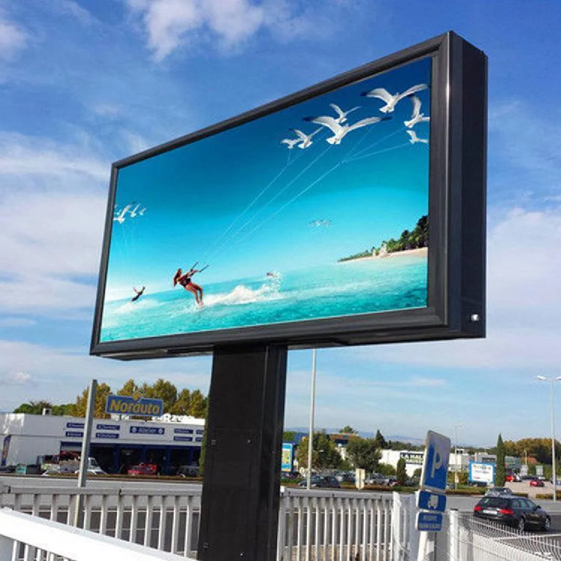 High Quality P10 3d 4m X 3m Small Street Pole Electronic Led Billboard Outdoor Advertising Screen