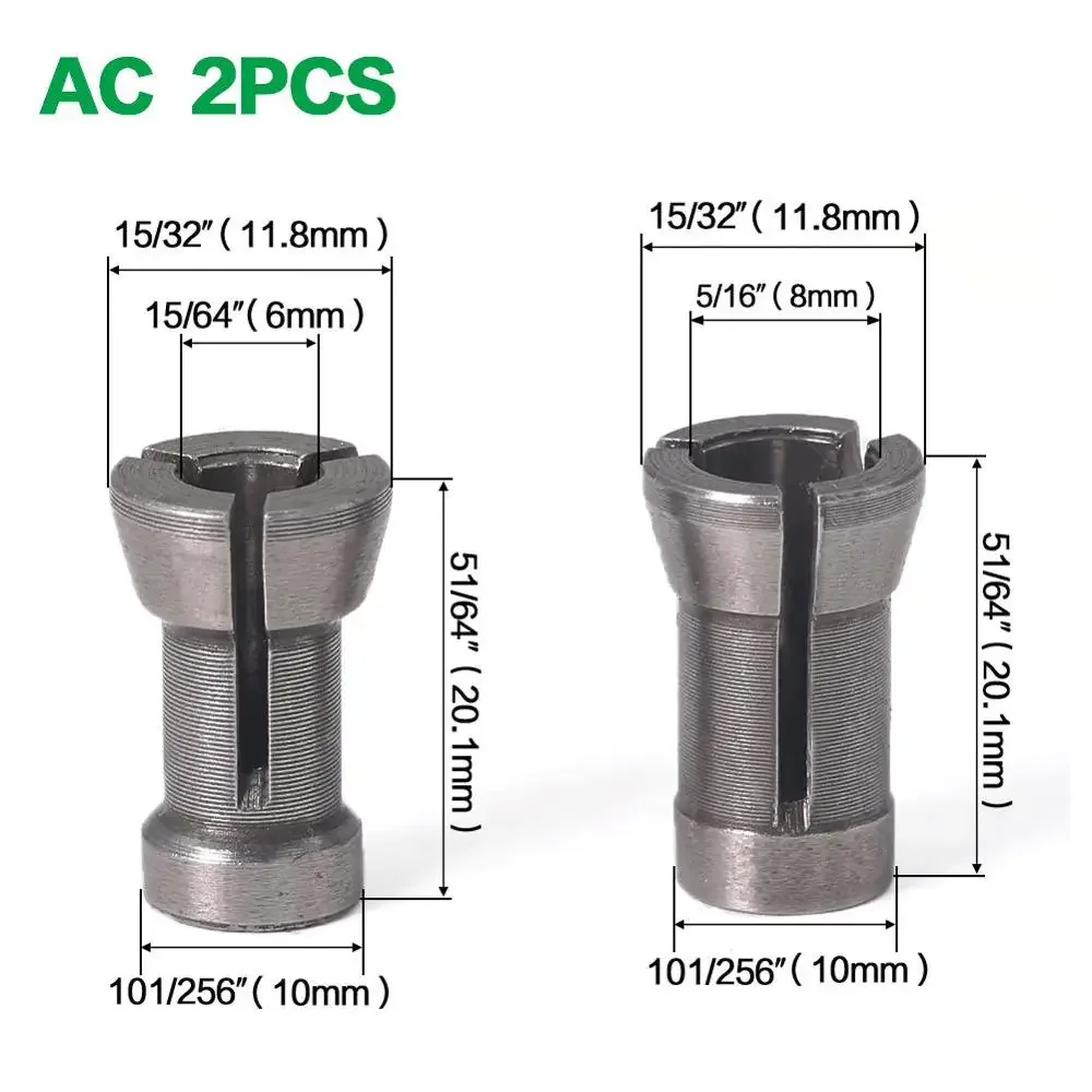 Fresa de haste 1/4 \'\'6mm 1/4mm 8mm, mandril de pinça, fresa para madeira, roteador, brocas para trabalhar madeira