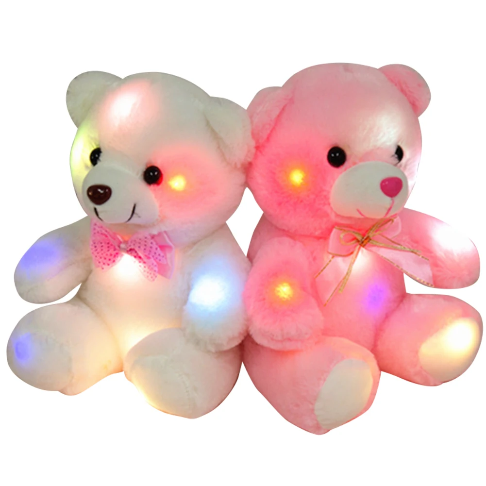

LED Luminous Bear Doll Creative Cute Plush Bear Battery Operated Soft Stuffed Bear for Valentines Day Gifts