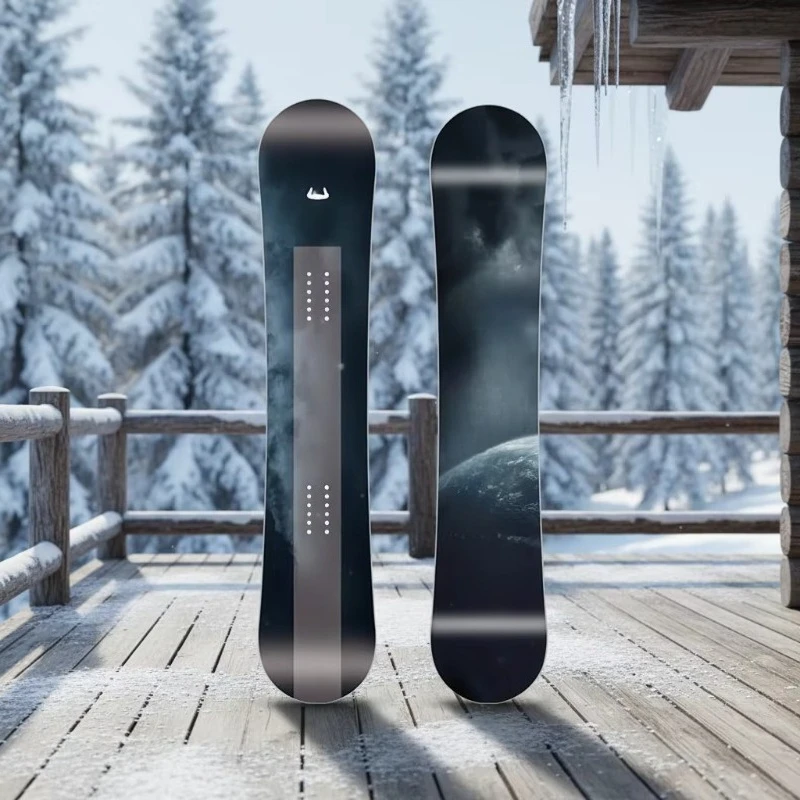 Black Carbon Fiber Snowboard with Poplar Wood Core for All Around Winter Sports OEM ODM