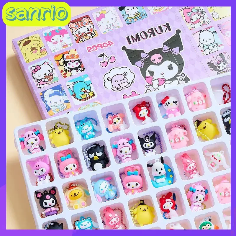 

36pcs Sanrio Hellokitty Melody Doll Cartoon Gift Box Hole Outfit Children'S Handmade Cute Surprise Blind Box Birthday Girl Gift