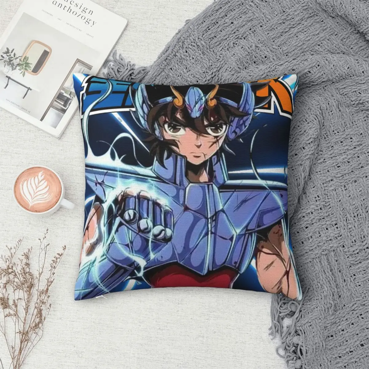 Saint Seiya Anime Chevaliers Du Zodiaque Square Pillowcase Pillow Cover Cushion Zip Decorative Comfort Throw Pillow for Home