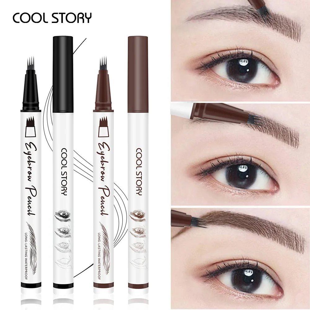 

Wild eyebrow ultra-fine four pronged eyebrow pencil, non smudging, waterproof, non fading, quick drying, long-lasting eyebrow pe