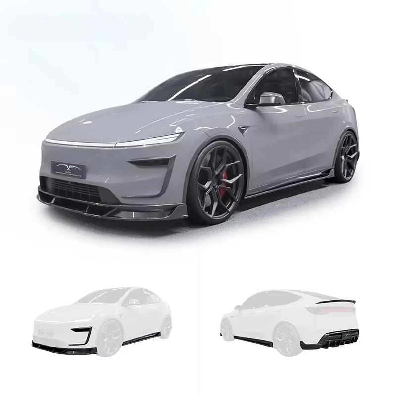 Customizable Body Kit Upgrade for 2025 Tesla Model Y Upgrade Carbon Fiber Front Lip Rear Spoiler Side Skirt Rear Diffuser