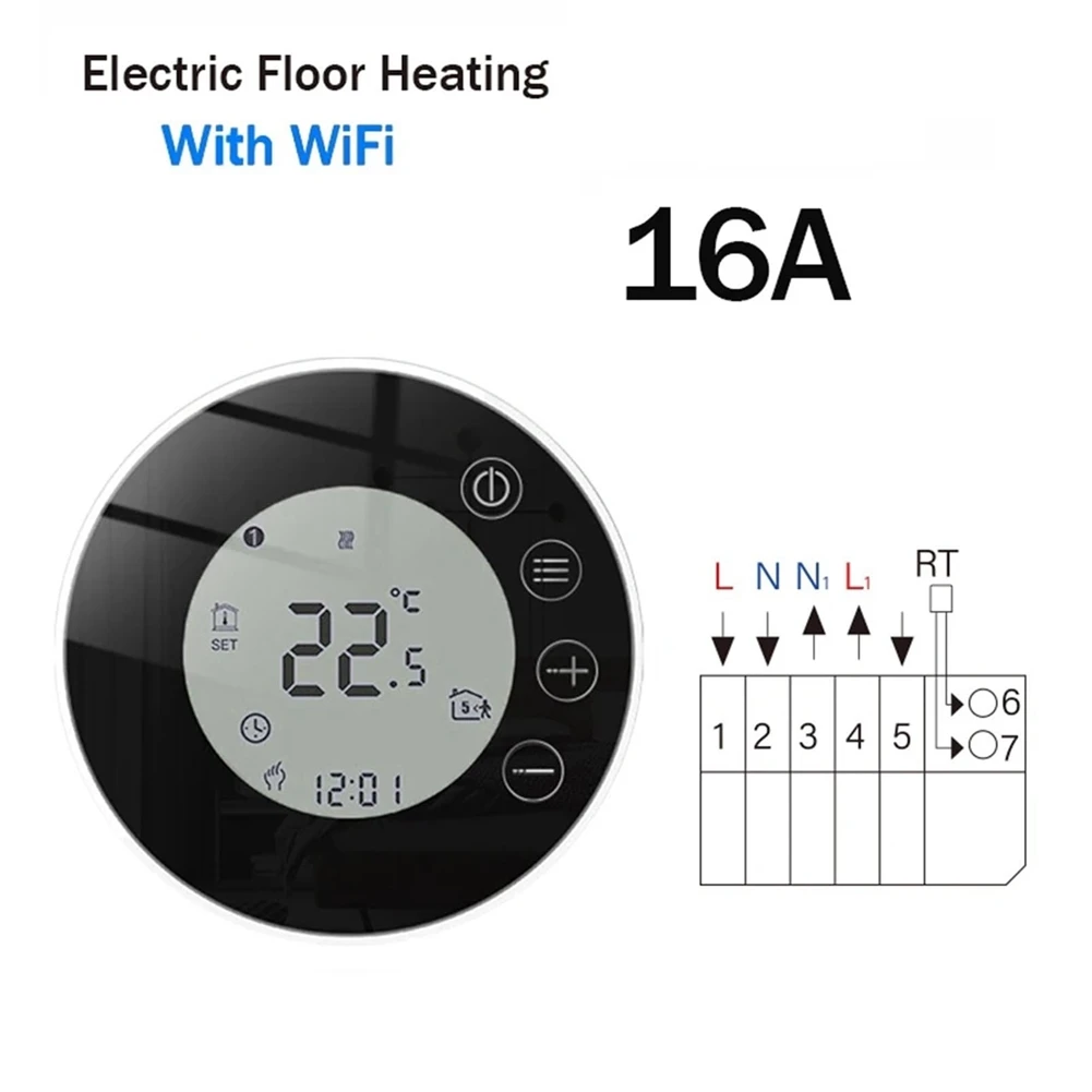 

WiFi LCD Display Intelligent Thermostat Electric Heating Programmable Temperature Controller APP Control
